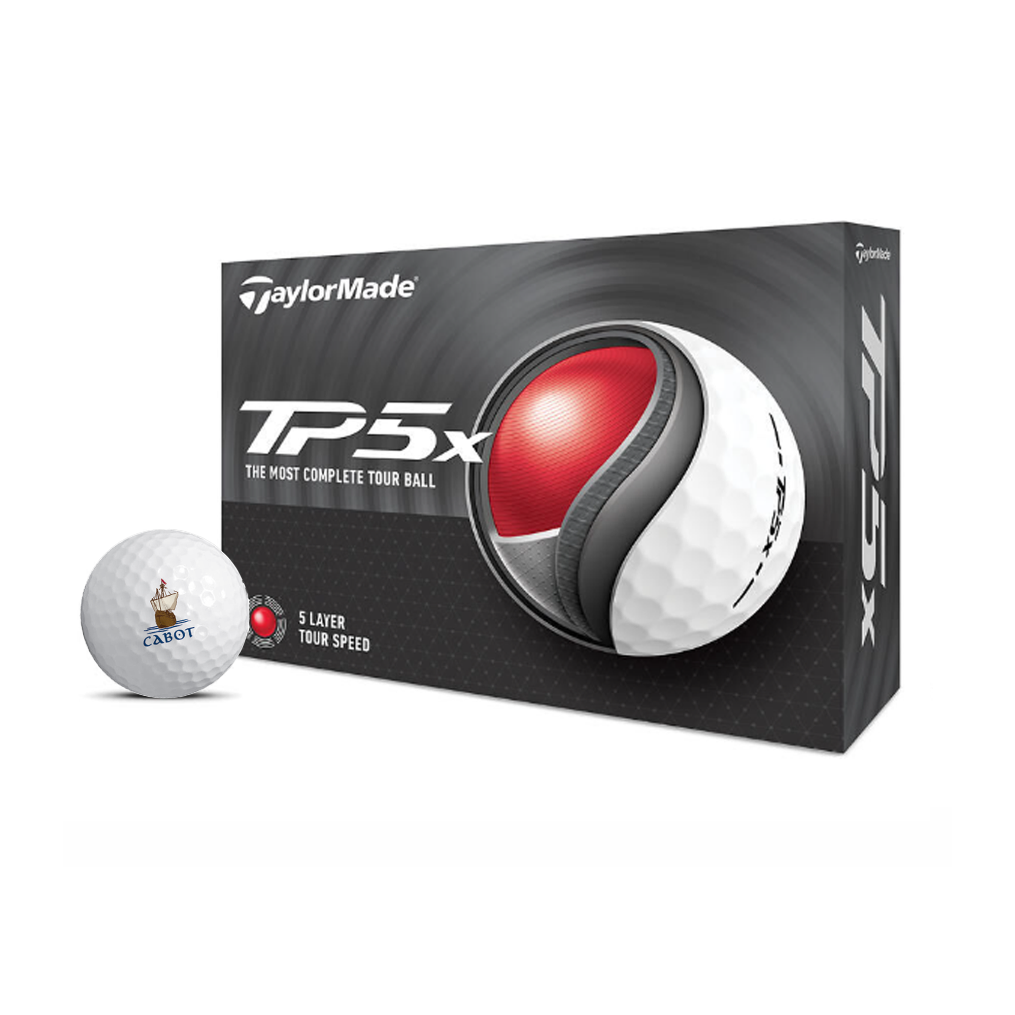 Lot de 12 balles de golf TaylorMade TP5x Cabot Links